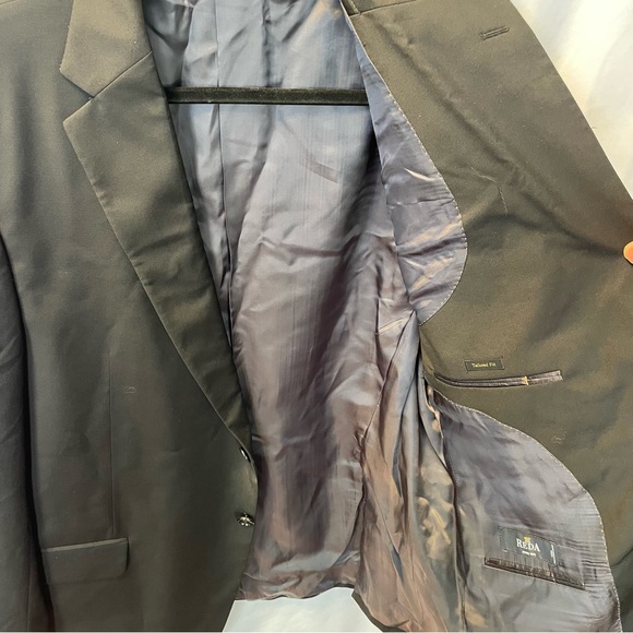 Jos. A. Bank Reserve Reda Italian 100% Wool Super 110’s Black Blazer Size 44S - Picture 9 of 16